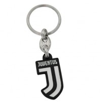 Portachiavi in metallo smaltato con logo ufficiale Juventus